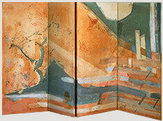 Plum Tree, 1985, 44" x 66" (Four-Panel Folding Screen)