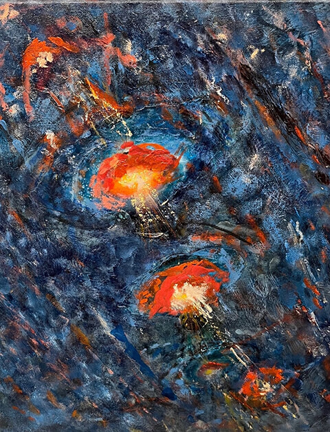 Microcosm 159, 2024, painting by Sandra Lerner